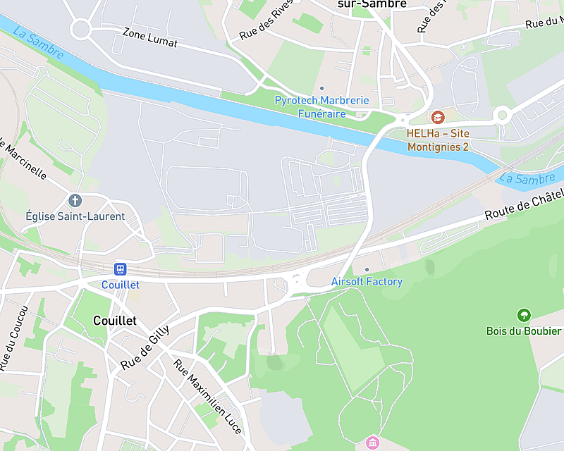 Une carte affichant l'emplacement de AniCura Centre Vétérinaire Carolovet à Charleroi