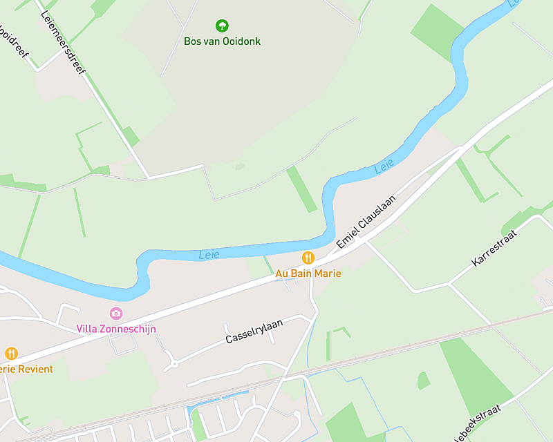 Een kaart met de locatie van AniCura Dierenartsencentrum Hond en Kat te Deinze