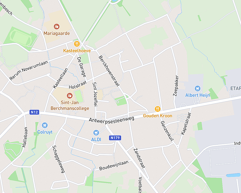 Une carte affichant l'emplacement de AniCura Cabinet Vétérinaire Het Binnenhof à Malle