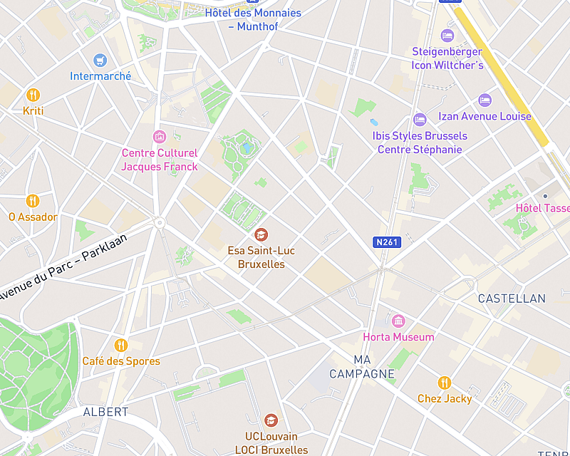 Une carte affichant l'emplacement de AniCura Vetimacs Imagerie Médicale à Bruxelles