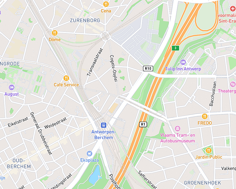 Een kaart met de locatie van AniCura Dierenartsenpraktijk Plantijn te Berchem
