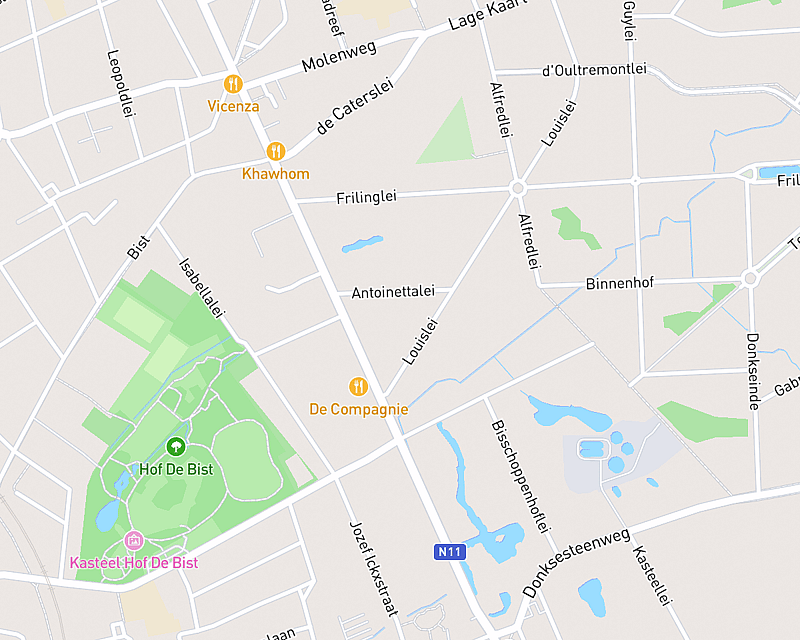 Een kaart met de locatie van AniCura Dierenkliniek Sint-Jan te Brasschaat